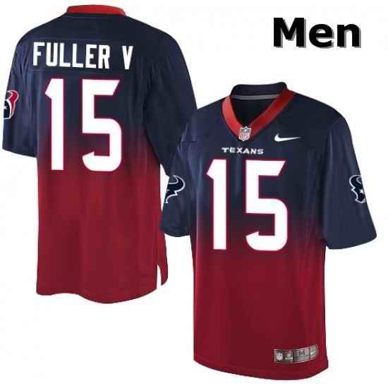 Men Nike Houston Texans 15 Will Fuller V Elite NavyRed Fadeaway NFL Jersey